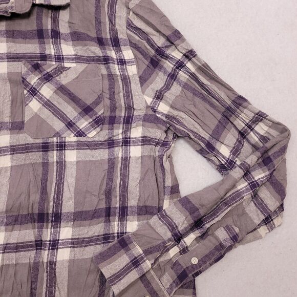 Urban Pipeline Madras Flannel Casual Button Up Shirt Mens Size L Purple Gray - Picture 5 of 10